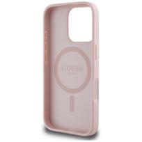 apple iphone 16 pink - GUESS Grained Hot Stamp Peony Triangle Logo MagSafe Case for Apple iPhone 16 Pro - Rožinis (Pink) - 3 nuotrauka