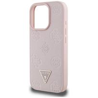apple iphone 16 pink - GUESS Grained Hot Stamp Peony Triangle Logo MagSafe Case for Apple iPhone 16 Pro - Rožinis (Pink) - 4 nuotrauka