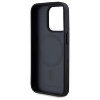 telefono deklas karl lagerfeld - Karl Lagerfeld Leather Monogram Metal Logo MagSafe iPhone 15 Pro Case - Black - 3 nuotrauka