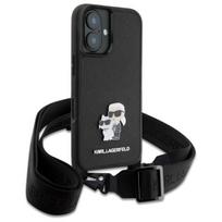 iphone deklas - Karl Lagerfeld "Saffiano Karl and Choupette Metal Pin CBDY Strap iPhone 16" Black - 4 nuotrauka