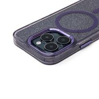 samsung galaxy s24 fe deklas - Wozinsky Glitter MagSafe Case for Samsung Galaxy S24 FE - Violetinis su blizgučiais (Purple with Glitter) - 4 nuotrauka