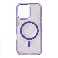 samsung galaxy s24 fe deklas - Wozinsky Glitter MagSafe Case for Samsung Galaxy S24 FE - Violetinis su blizgučiais (Purple with Glitter) - 7 nuotrauka