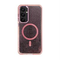samsung galaxy s24 fe deklas - Wozinsky Glitter Case with MagSafe for Samsung Galaxy S24 FE - Rožinis su blizgučiais (Pink with Glitter) - 2 nuotrauka