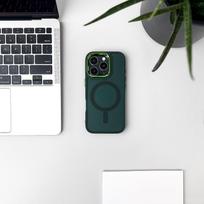 samsung galaxy s24 fe deklas - Wozinsky Skystas Silikoninis Dėklas MagSafe Samsung Galaxy S24 FE - Žalias (Green) - 3 nuotrauka