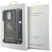 iphone 16 pro case guess - Dėklas Guess PU 4G Metal Logo Crossbody Strap dėkals tavo Apple iPhone 16 Pro Max rudos spalvos - 2 nuotrauka