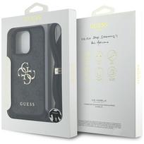 iphone 16 deklas su dirzeliu - Guess PU 4G Metal Logo Crossbody Strap Case for Apple iPhone 16 Pro Max Juodas (Black) - 2 nuotrauka