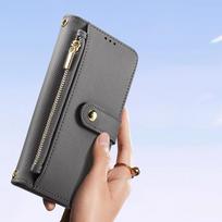 telefono pinigine iphone - Dux Ducis Lawa odinis dėklas skirtas Apple iPhone 16 Pro Max su nuimama magnetine pinigine - Pilkas (Gray) - 5 nuotrauka