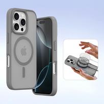 telefono pinigine iphone - Dux Ducis Lawa odinis dėklas skirtas Apple iPhone 16 Pro Max su nuimama magnetine pinigine - Pilkas (Gray) - 8 nuotrauka