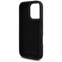 korteliu deklas apple - Karl Lagerfeld HC Grained PU Kortelių Lizdas Metalinis Pailgas Dėklas iPhone 16 Pro - Juodas (Black) - 3 nuotrauka
