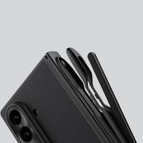 su samsung galaxy - Nillkin "Super Frosted FOLD Magnetic Pen Slot Back Cover for Samsung Galaxy Z Fold 7" Juodas (Black) - 11 nuotrauka