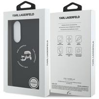 galvos telefonui - Karl Lagerfeld Silicone Double Heads and Circle MagSafe Case for Samsung Galaxy S25 Edge - Juodas (Black) - 2 nuotrauka
