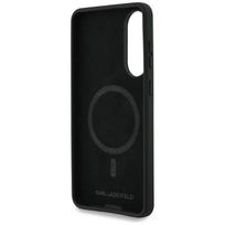 galvos telefonui - Karl Lagerfeld Silicone Double Heads and Circle MagSafe Case for Samsung Galaxy S25 Edge - Juodas (Black) - 3 nuotrauka