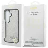 fiksuoto telefonas - Guess fiksuotas blizgučių trikampio formos „MagSafe“ dėklas, skirtas „Samsung Galaxy S26“, sidabrinis - 2 nuotrauka