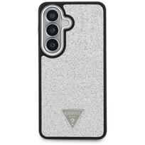 fiksuoto telefonas - Guess fiksuotas blizgučių trikampio formos „MagSafe“ dėklas, skirtas „Samsung Galaxy S26“, sidabrinis - 5 nuotrauka
