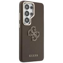 s26 ultra deklas - Guess PU 4G Resin Metal Logo dėklas skirtas Samsung Galaxy S26 Ultra rudos spalvos - 4 nuotrauka