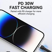 usb c i usb c 2m - Wozinsky WNBCL2 Lightning / USB-C PD 30W laidas 2 m - Juodas (Black) - 3 nuotrauka