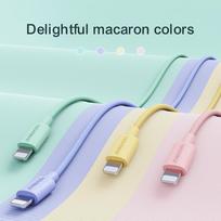 laidai kabeliai jungtys - Joyroom Colorful Data kabelis S-2030M13 USB-A / Lightning 2.4A 2m - rožinis (Pink) - 2 nuotrauka