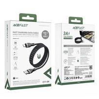 usb c kabelis - Acefast C11-04 USB-A į USB-C 3A kabelis 1,2 m Magnetinė pynė Juodas (Black) - 3 nuotrauka
