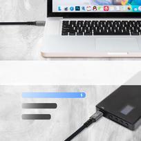 thunderbolt - Wozinsky WPS-UY41S USB-C Thunderbolt 4 kabelis 240W 1m 4K - Juodas (Black) - 6 nuotrauka