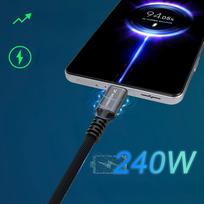 thunderbolt - Wozinsky WPS-UY41S USB-C Thunderbolt 4 kabelis 240W 1m 4K - Juodas (Black) - 7 nuotrauka