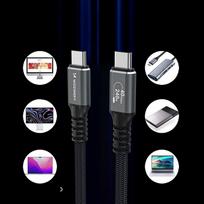 thunderbolt - Wozinsky WPS-UY41S USB-C Thunderbolt 4 kabelis 240W 1m 4K - Juodas (Black) - 8 nuotrauka
