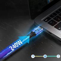 thunderbolt - Wozinsky WPS-UY41S USB-C Thunderbolt 4 kabelis 240W 1m 4K - Juodas (Black) - 9 nuotrauka