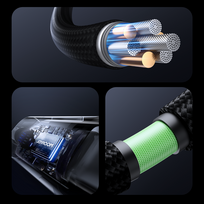 lightning usb a laidas - Joyroom S-A16 Pro Prism Series USB-A - Lightning kabelis su ekranu 1.2m Juodas (Black) - 2 nuotrauka