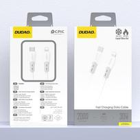 usb c i usb c 2m - Dudao L25SX USB-C į Lightning kabelis 30W 2m Baltas (White) - 7 nuotrauka