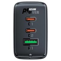 usb a usb c pakrovejas - Acefast A41 Greitas GaN įkroviklis (2x USB-C / USB-A) PPS / PD / QC4+ 65W Baltas (White) - 3 nuotrauka