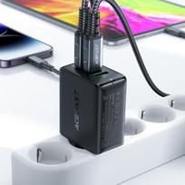 usb a usb c pakrovejas - Acefast A41 Greitas GaN įkroviklis (2x USB-C / USB-A) PPS / PD / QC4+ 65W Baltas (White) - 4 nuotrauka