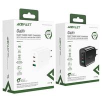 usb a usb c pakrovejas - Acefast A41 Greitas GaN įkroviklis (2x USB-C / USB-A) PPS / PD / QC4+ 65W Baltas (White) - 6 nuotrauka