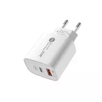 ikrovikliai 20w - Hurtel A6MaxL 20W USB-A USB-C sieninis įkroviklis su 1m USB-C - Lightning kabeliu - Baltas (White) - 6 nuotrauka