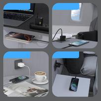 gana - Dudao A28C 45W GaN Kroviklis + USB-C Laidas - Baltas (White) - 3 nuotrauka
