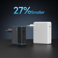 cuktech - Cuktech CUKAD1003EUG GaN 100W Sieninis Įkroviklis 2 x USB-C 1 x USB-A su USB-C laidu - Pilkas (Gray) - 4 nuotrauka