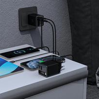 greito ikrovimo laidas - Dudao A67EU GaN 67W Sieninis Įkroviklis su Įmontuotu Ištraukiamu USB-C Greito Įkrovimo Kabeliu - Juodas (Black) - 6 nuotrauka