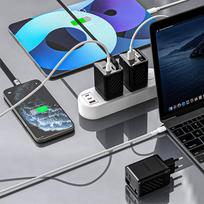 greito ikrovimo laidas - Dudao A67EU GaN 67W Sieninis Įkroviklis su Įmontuotu Ištraukiamu USB-C Greito Įkrovimo Kabeliu - Juodas (Black) - 7 nuotrauka