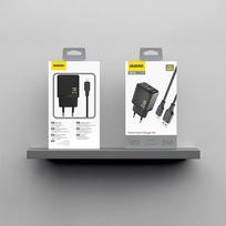 lightning to usb a cable - Dudao A23LEU 2.4A GaN EU USB-A Sieninis Įkroviklis su USB-A į Lightning Kabeliu - Juodas (Black) - 2 nuotrauka