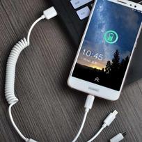 usb type c laidas - Dudao R7 3 in 1 White - 4 nuotrauka