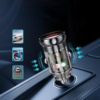 usb 65w charger - Wozinsky WCGWCW 65W Automobilinis Įkroviklis USB-C PD 65W / USB-A 45W QC 3.0 - Juodas (Black) - 7 nuotrauka