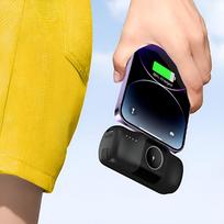 baterijos laidai - Wozinsky WF16-YCS 5000mAh 15W USB-C Mini Power Bank su integruotu USB-C laidu ir Apple Watch įkrovikliu – juodas - 3 nuotrauka