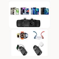 baterijos laidai - Wozinsky WF16-YCS 5000mAh 15W USB-C Mini Power Bank su integruotu USB-C laidu ir Apple Watch įkrovikliu – juodas - 4 nuotrauka