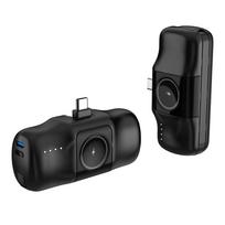 baterijos laidai - Wozinsky WF16-YCS 5000mAh 15W USB-C Mini Power Bank su integruotu USB-C laidu ir Apple Watch įkrovikliu – juodas - 12 nuotrauka