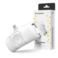 apple watch ikroviklis - Wozinsky WF16-YCS 5000mAh 15W USB-C Mini Power Bank, baltas - 3 nuotrauka