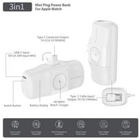 apple watch ikroviklis - Wozinsky WF16-YCS 5000mAh 15W USB-C Mini Power Bank, baltas - 4 nuotrauka