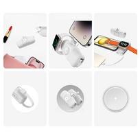 apple watch ikroviklis - Wozinsky WF16-YCS 5000mAh 15W USB-C Mini Power Bank, baltas - 5 nuotrauka
