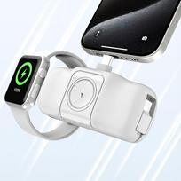 apple watch ikroviklis - Wozinsky WF16-YCS 5000mAh 15W USB-C Mini Power Bank, baltas - 6 nuotrauka
