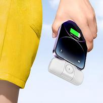 baterijos laidai - Wozinsky WF16-YLS 5000mAh 15W Lightning Mini Power Bank su integruotu USB-C laidu ir Apple Watch įkrovikliu, baltas - 6 nuotrauka