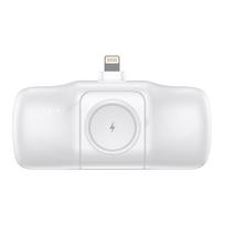baterijos laidai - Wozinsky WF16-YLS 5000mAh 15W Lightning Mini Power Bank su integruotu USB-C laidu ir Apple Watch įkrovikliu, baltas - 10 nuotrauka