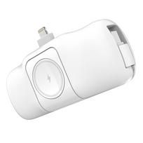 baterijos laidai - Wozinsky WF16-YLS 5000mAh 15W Lightning Mini Power Bank su integruotu USB-C laidu ir Apple Watch įkrovikliu, baltas - 12 nuotrauka