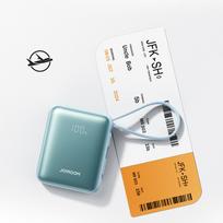 baterijos laidai - Joyroom JR-PBF27 10000mAh 22.5W Powerbank su dviem integruotais kabeliais, mėlynas - 2 nuotrauka